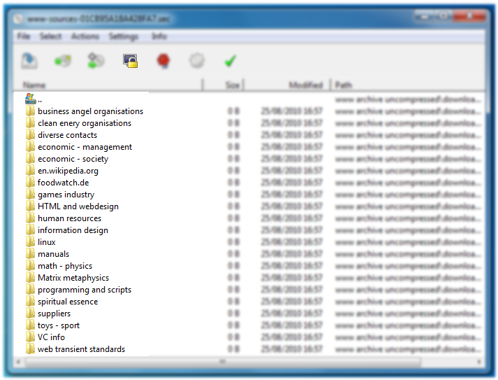 Screenshot: archive manager - unlocked items
