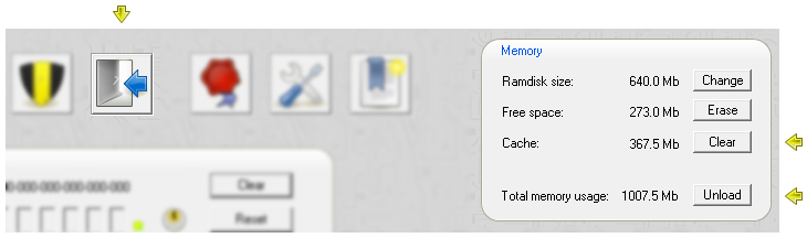 Screenshot: control center, purge