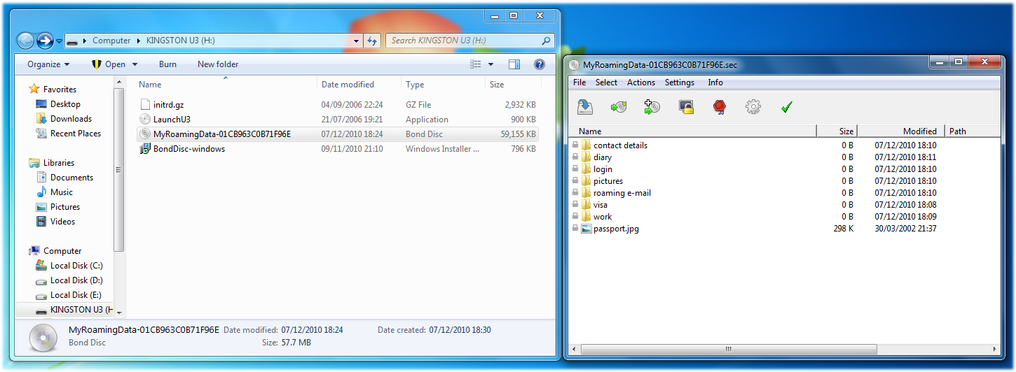 Screenshot: roaming copy and parity check